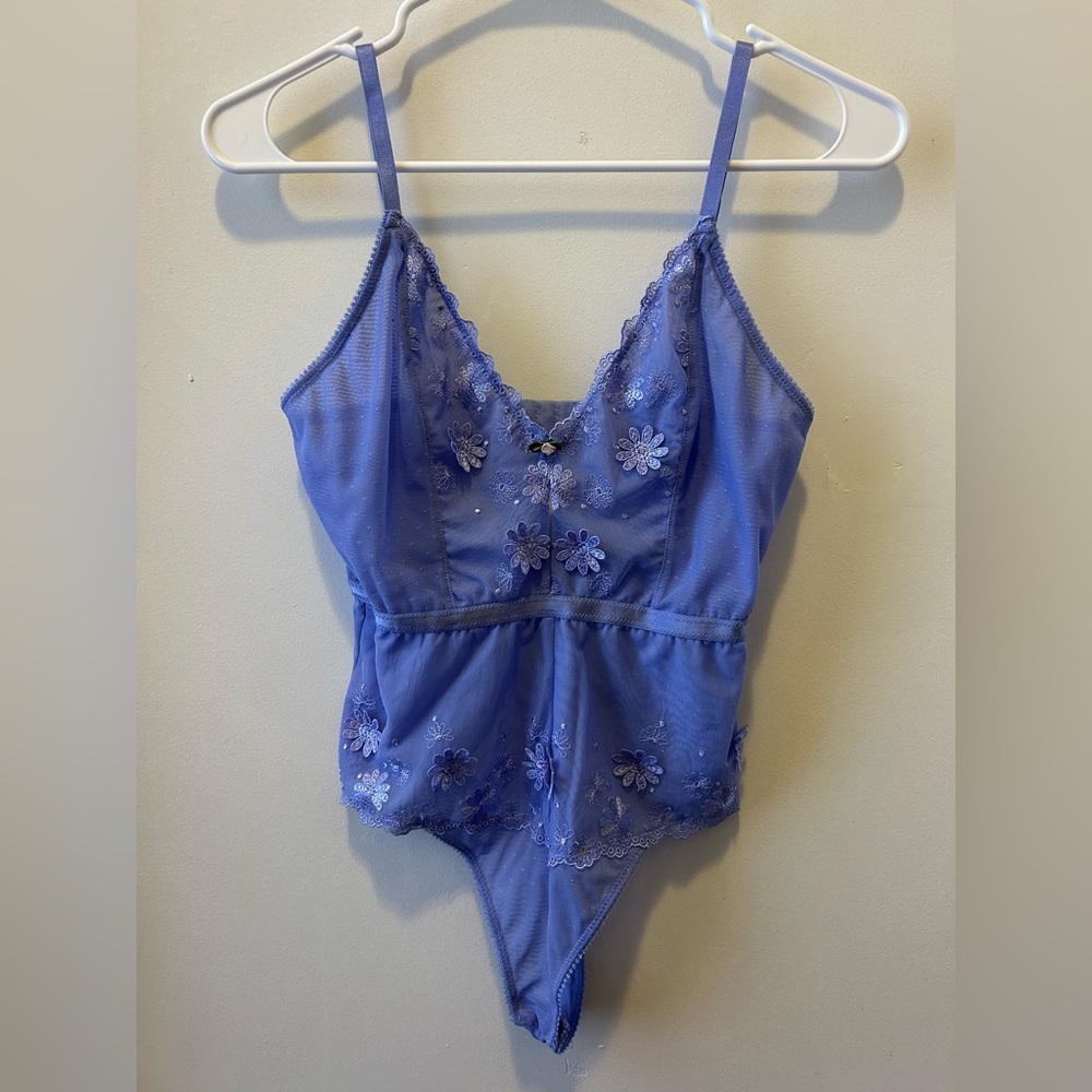 Elegant Purple Lace Bodysuit